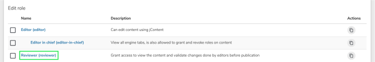 Screenshot where to edit an exisinting role