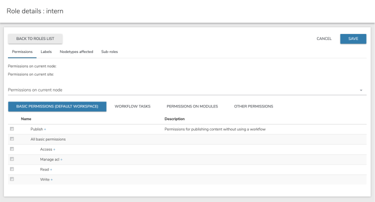 Screenshot to create a new role