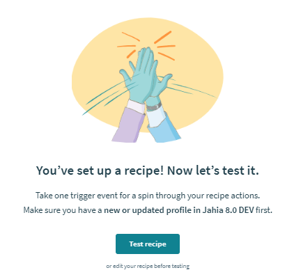 click to test recipe