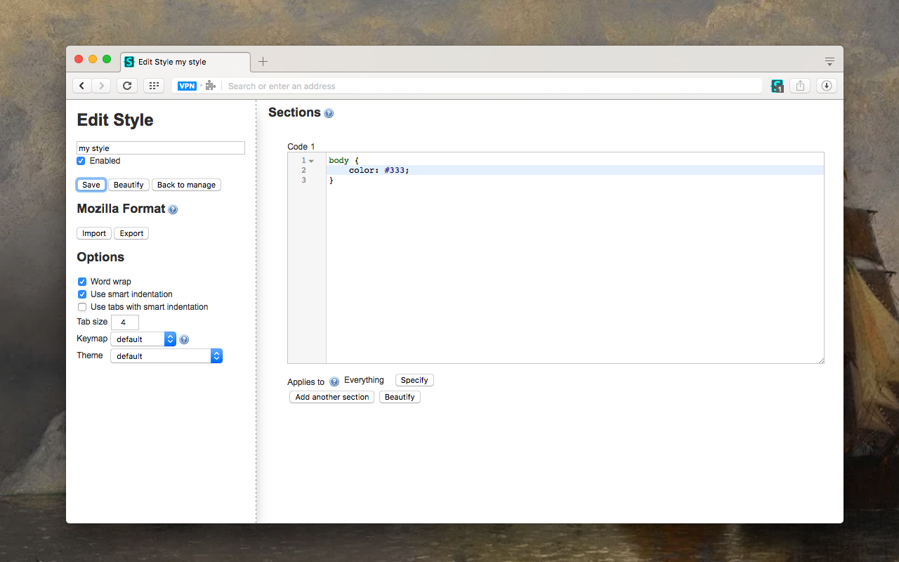 Visual showing the Stylus style editing tool, to help improve website accessibility